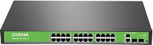 Коммутатор Digma DSP224F-2C-R400 DSP224F-2C-R400 V1 (L2) 24x100Мбит/с 2xКомбо(1000BASE-T/SFP) 24PoE 24PoE+ 400W неуправляемый | код 1976097 | DIGMA