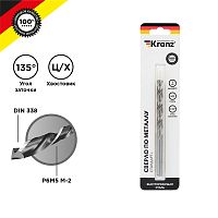 Сверло по металлу 7х109х96 мм Стандарт+ (P6M5 M-2) (1 шт. в блистере) DIN 338 Kranz | код KR-91-0530 | KRANZ