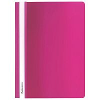 Скоросшиватель пластиковый BRAUBERG, А4, 130/180 мкм, розовый, 228672 | код 228672 | BRAUBERG