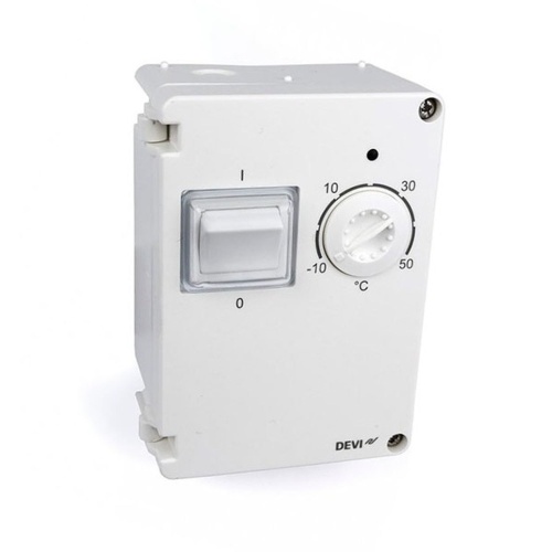 Терморегулятор reg D-610 (-10град.C-+50град.C) накладной с датчиком на проводе IP44 10А | код 140F1080 | DEVI Терморегулятор reg D-610 (-10град.C-+50град.C) накладной с датчиком на проводе IP44 10А | код 140F1080 | DEVI