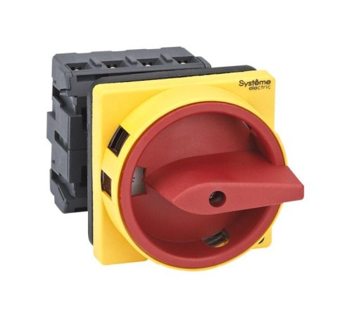 ВЫКЛЮЧАТЕЛЬ-РАЗЪЕДИНИТЕЛЬ 4P 25A IP20 С КРАСНОЙ РУКОЯТКОЙ НА ДВЕРЦУ 4 ВИНТАМИ С ЗАМКОМ | код MSD25410R | Systeme Electric