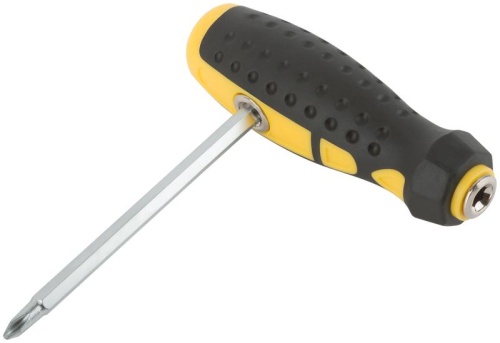 Отвертка с переставным жалом Профи, прямая и Т-обр., CrV сталь, прорезин.ручка, 6х130 мм РН2/SL6 | код 56230 | FIT фото 7