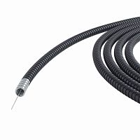 Металлорукав DN 40мм в герметичной ПВХ изоляции, Dвн 40,0 мм, Dнар 46,0, с протяжкой, 25 м, цвет чёрный | код 6071R-040NP | DKC