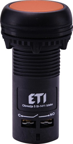 Кнопка монобл. утопл. ECF-11-A (1NO+1NC, оранжевая) | код 004771476 | ETI