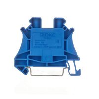 Клемма проходная винтовой зажим 2 точки подключения 10кв.мм син. | код TUR-10-BU | DKC