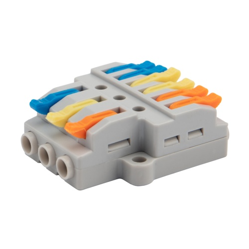 Клемма СМК 3х2 проходная разветвительная 3 полюса, с монтажной площадкой (1 ввод, 2 вывода на полюс) (50 шт./уп.) REXANT | код 07-5233 | REXANT