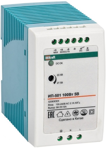 Импульсный источник питания 60Вт 36В 1,7А ИП-501 | код 52081DEK | DEKraft Импульсный источник питания 60Вт 36В 1,7А ИП-501 | код 52081DEK | DEKraft