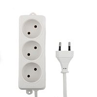 Удлинитель ГарнизонEL-E3-W-3, 3 розетки допустимый ток 6А, длина 3м. | код EL-E3-W-3 | Гарнизон