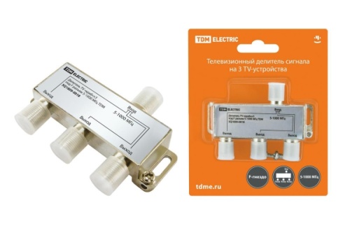 Делитель TV «краб»?3 под F разъем 5-1000 МГц TDM | код SQ1809-0018 | TDM