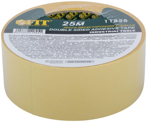 Лента-скотч клеящая двухсторонняя 48 мм х 25 м | код 11825 | FIT фото 3