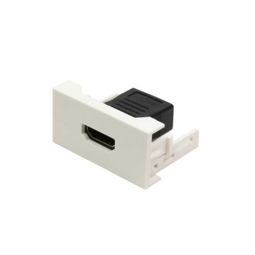 Вставка Mosaic 22.5x45 с прямым адаптером HDMI, мама-мама, белая | код LAN-WA-LP-HD180CP-WH | LANMASTER