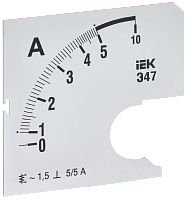 Шкала смен. для амперметра Э47 5/5А-1,5 72х72мм IEK | код IPA10D-SC-0005 | IEK