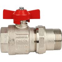 Кран шаровой со сгоном 1' ВН ручка бабочка IDEAL (098 1') | код RAN30C2EQLGTCF | ITAP