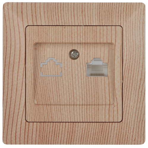 Розетка информационная RJ45, СУ, Solo, сосна, 4-303-11 | код Б0043388 | ЭРА