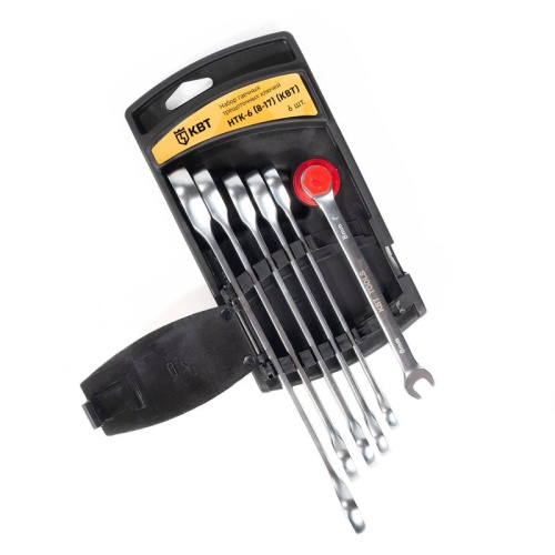 Набор гаечных комбинированных трещоточных ключей НТК-6 (8-17) PROFESSIONAL | код 91948 | КВТ фото 5 Набор гаечных комбинированных трещоточных ключей НТК-6 (8-17) PROFESSIONAL | код 91948 | КВТ фото 5