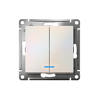 ATLASDESIGN 2-клавишный ВЫКЛЮЧАТЕЛЬ с подсветкой ,сх.5а, 10АХ, быстрозажимные клеммы, ЖЕМЧУГ | код ATN000453S | Systeme Electric