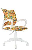 Кресло детское Бюрократ BUROKIDS 1 W оранжевый бэнг крестов. пластик пластик белый | код 1920842 | БЮРОКРАТ