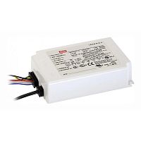 Источник питания AC-DC, 45.1Вт, вход 90…295В AC, 47…63Гц/125…417В DC, ККМ, выход 48В/0.94А, изоляция 3750В AC, в кожухе IP67 111х77х28.5мм, -20…+85С (корпус), димминг 0...10 В/ШИМ, доп. выход 12В/50мА | код ODLV-45A-48 | MeanWell