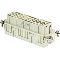 Розеточная контактная вставка REVOS, Size 24/24H, обжимная фиксация, 46 полюсов + РЕ, 500 V, 16 A, обжимные контакты поставляются отдельно | код 70.800.4656.0 | Wieland