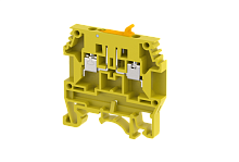 Клемма проходная винтовая 4 мм2, с размыкателем, на 2 подключения, желтая KULTD4TS(Y) | код 1103130004 | Elmex