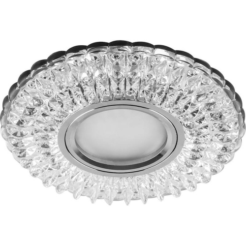 Светильник ИВО-50w G5.3 со светодиодной подсветкой 4000К прозрачный хром | код 29470 | Feron Светильник ИВО-50w G5.3 со светодиодной подсветкой 4000К прозрачный хром | код 29470 | Feron