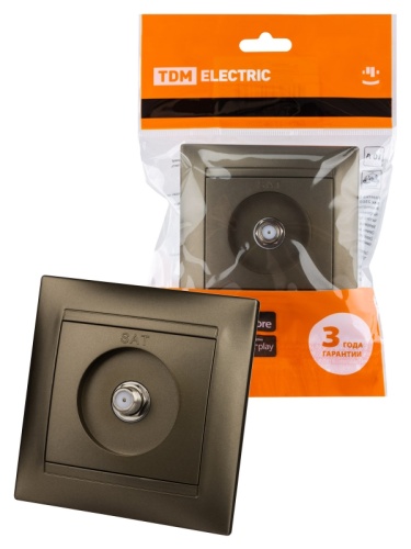 Розетка SAT (F-разъем) 0-2400МГц бронза Лама TDM | код SQ1815-0721 | TDM