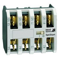 Блок контактный OptiStart K-MX-F1040 фронтальный 4НО, клеммы фастон, для мини-контакторов M | код 335877 | КЭАЗ