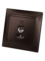 Розетка телефонная RJ11 шоколад Лама TDM | код SQ1815-0515 | TDM