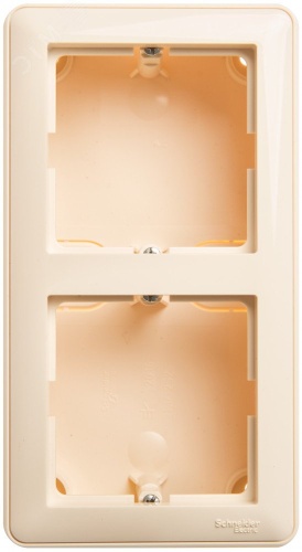 Коробка подъемная с рамкой W59 двойная слоновая кость | код KP-252-28 | Systeme Electric