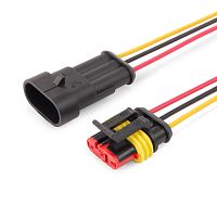 Разъем герметичный автомобильный РГА-3П с проводом | код 89508 | КВТ