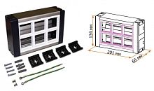 Настенный блок, сдвоенный, на 6 модулей Mosaic 45x45 | код LAN-WA-WBK2-F45/6 | LANMASTER
