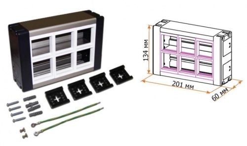 Настенный блок, сдвоенный, на 6 модулей Mosaic 45x45 | код LAN-WA-WBK2-F45/6 | LANMASTER Настенный блок, сдвоенный, на 6 модулей Mosaic 45x45 | код LAN-WA-WBK2-F45/6 | LANMASTER