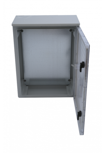 Корпус щита распределительного влагозащищенного с козырьком 300x400x165мм, навесной, пластик, прозрачная дверца | код CP5613 | CETINKAYA PANO