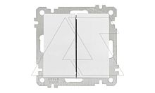 21 - Выключатель двухклавишный, пруж. зажимы, белый | код 2100-402-0101 | Mutlusan
