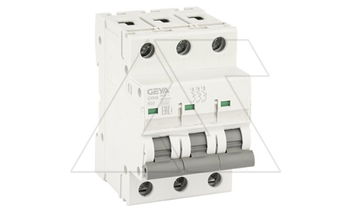 Авт. выключатель GYM8-3P-10B, 3P, 10A, хар-ка B, 4,5kA, 3M | код GYM83P10B | GEYA Авт. выключатель GYM8-3P-10B, 3P, 10A, хар-ка B, 4,5kA, 3M | код GYM83P10B | GEYA