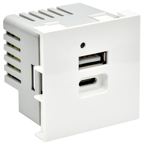 PRIMER РКЮ-25-40-П Розетка USB A+C 4,2А (2 мод.) бел. IEK | код PR-KK40D-RU-0-2-AC-K01 | IEK PRIMER РКЮ-25-40-П Розетка USB A+C 4,2А (2 мод.) бел. IEK | код PR-KK40D-RU-0-2-AC-K01 | IEK