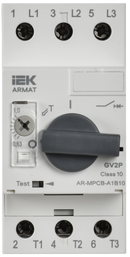 ARMAT Авт. выкл. защиты двигателя A1 GV2P 0,63-1А IEK | код AR-MPCB-A1B10 | IEK фото 3