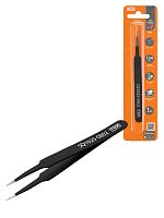 Пинцет прецизионный прямой 124 мм, острое жало, нерж., антистатич. покр., блистер, Рубин TDM | код SQ1025-0802 | TDM