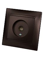 Розетка телевизионная простая (0-2400МГц, мама) шоколад Лама TDM | код SQ1815-0517 | TDM