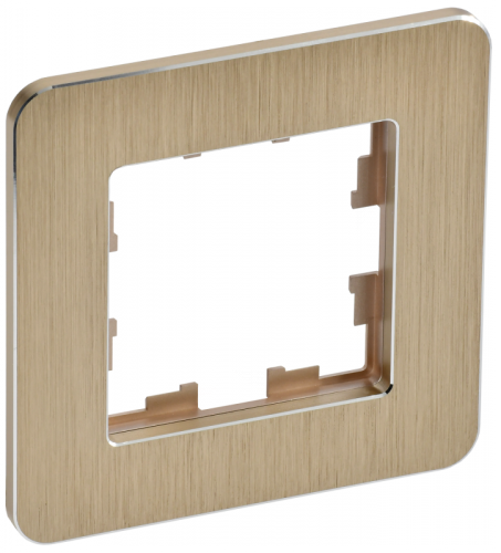 BRITE Рамка 1-мест. РУ-1-1-Бр металл шамп. RE AL IEK | код BR-M12-M-21-K37 | IEK