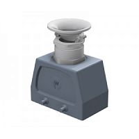 Крышка на кабель, разъема REVOS, Size 10, без уплотнителя, без защелок, 1 кабельный ввод с разгрузкой на изгиб IP54 M25x1,5, с верхним расположением, материал корпуса: алюминиевый сплав | код 70.354.1035.3 | Wieland