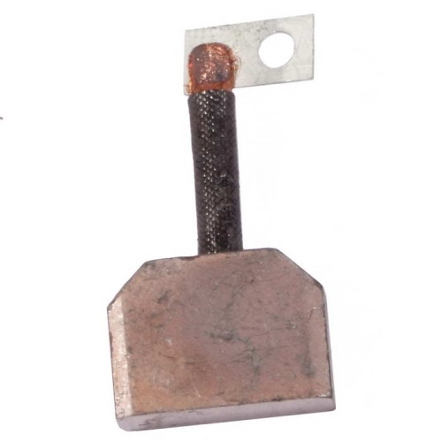 Графитовая щетка для электродвигателя с изолятором токоведущего провода RUICHI, 38 мм, боковое присоединение, Cu-C | код 109914 | Ruichi