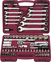 Набор инструмента универсальный 1/4'', 1/2''DR с головками торцевыми 12-гранными, 82 предмета | код UTS0082/12 | Thorvik