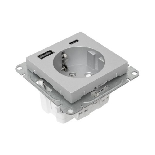 Розетка СП Эпика 16А с 2 USB-A+С с заземл. защ. шторки механизм алюм. EKF UP1-SOA-111-USBA+USBC фото 9 Розетка СП Эпика 16А с 2 USB-A+С с заземл. защ. шторки механизм алюм. EKF UP1-SOA-111-USBA+USBC фото 9