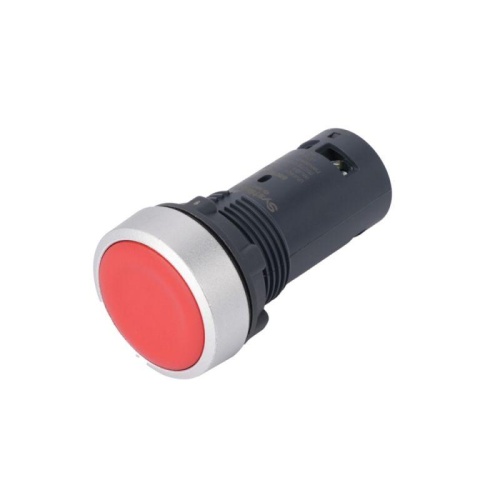 Кнопка SB7 моноблочная 22 мм красная с возвратом, металл, 1НЗ, IP65 | код SB7EA42 | Systeme Electric