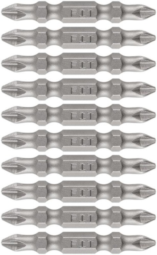 Биты кованые, сталь S2, двусторонние 50 мм PH2/РН2, Профи 10 шт., блистер | код 57545 | FIT фото 5