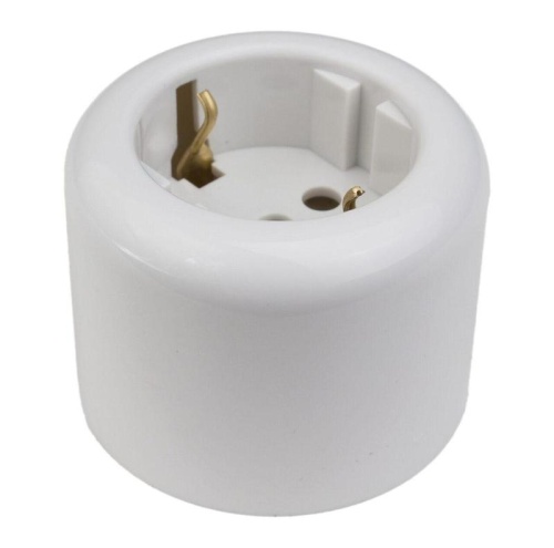 Розетка с заземл. керамика бел. | код R1-101-01 | Bironi Розетка с заземл. керамика бел. | код R1-101-01 | Bironi