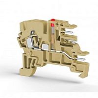 364 064, Клеммник пружинный с 2-х ряд. разъёмом, с индикацией 110 VDC, на DIN-рейку, 2,5 мм.кв., (бежевый), PCY 2,5EL | код 0.0.0.3.64064 | KLEMSAN