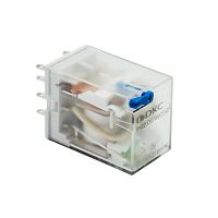 Реле миниатюрное промышленное общего назначения c норм. срабатыванием 0,6UN, 2CO, ком. ток 12А, AgSnO?, напряжение 220V DC, опция: тест-кнопка+светодиод+защитный диод | код IR-220DC-W2CO-D | DKC