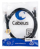 Cabeus PC-UTP-RJ45-Cat.5e-5m-BK-LSZH Патч-корд U/UTP, категория 5е, 2xRJ45/8p8c, неэкранированный, черный, LSZH, 5м | код 9541c | Cabeus